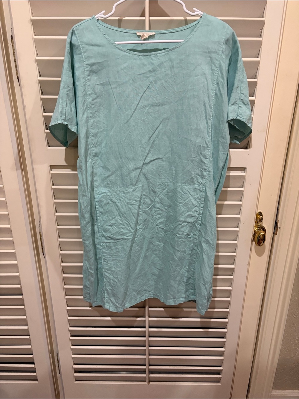 Eileen Fisher Light Aqua Short-Sleeve Tunic. xxxs  NWT